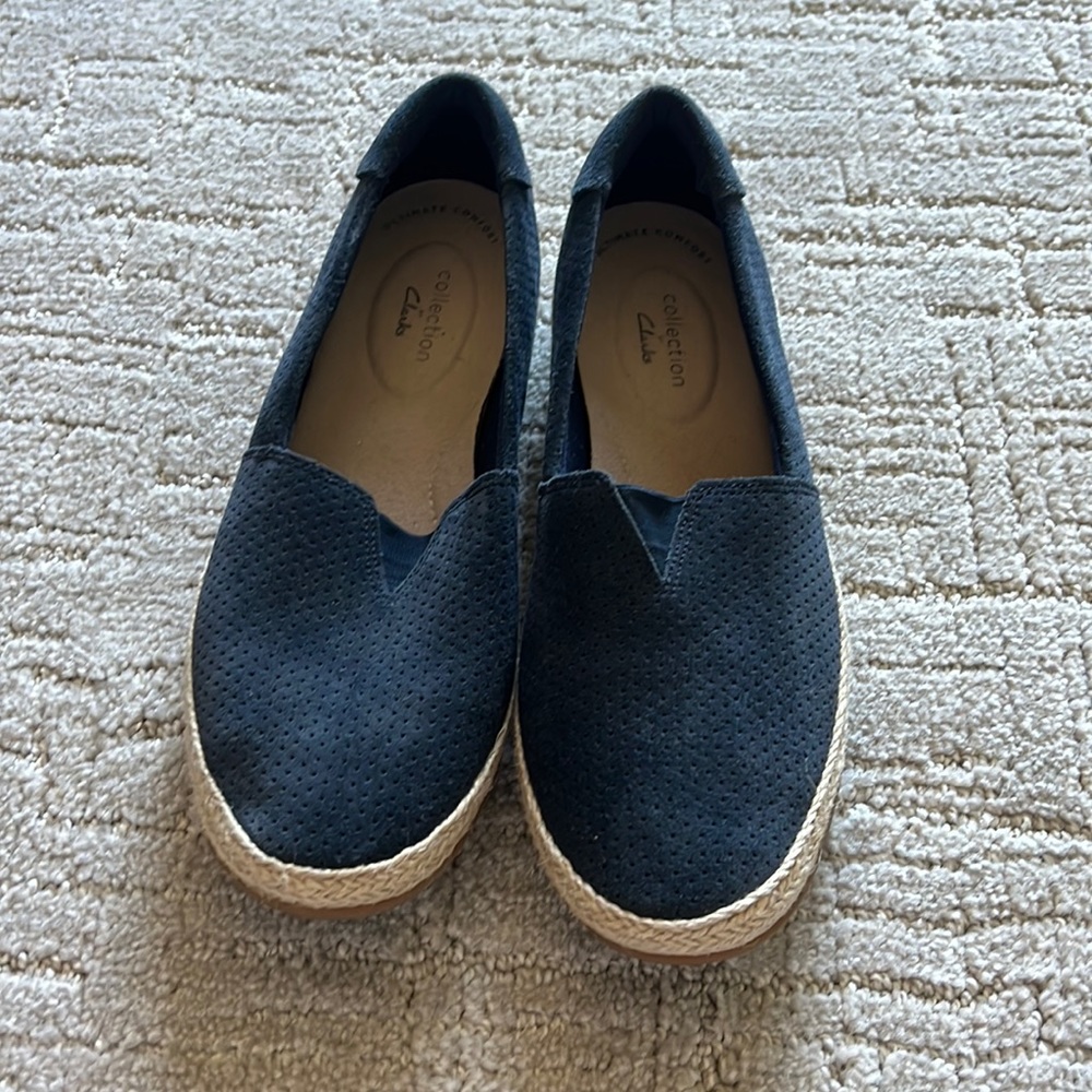 Collection by Clarks Blue Slip Ons/Flats Size 8